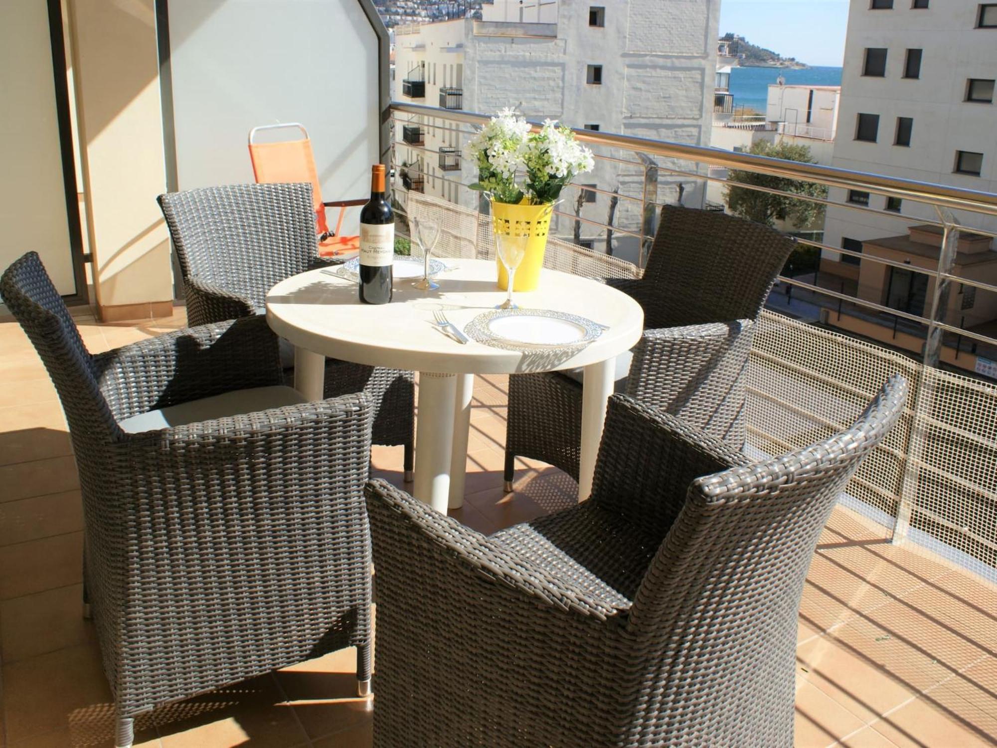 Apartamento En Roses A 2 Min De La Playa Con Vistas Al Mar Av-18 Girona Exteriör bild